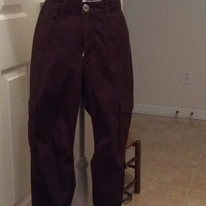 Karen by Karen Kane brown cargo crop pant